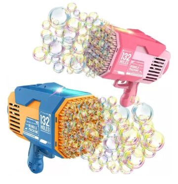 مسدس فقاعات بابلز بازوكا 132 فتحة – إصدار مطوّر بإضاءة LED