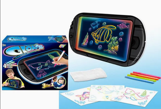 🎨 لوحة الرسم المضيئة Magic Glow Pad – فجر إبداع طفلك! ✨