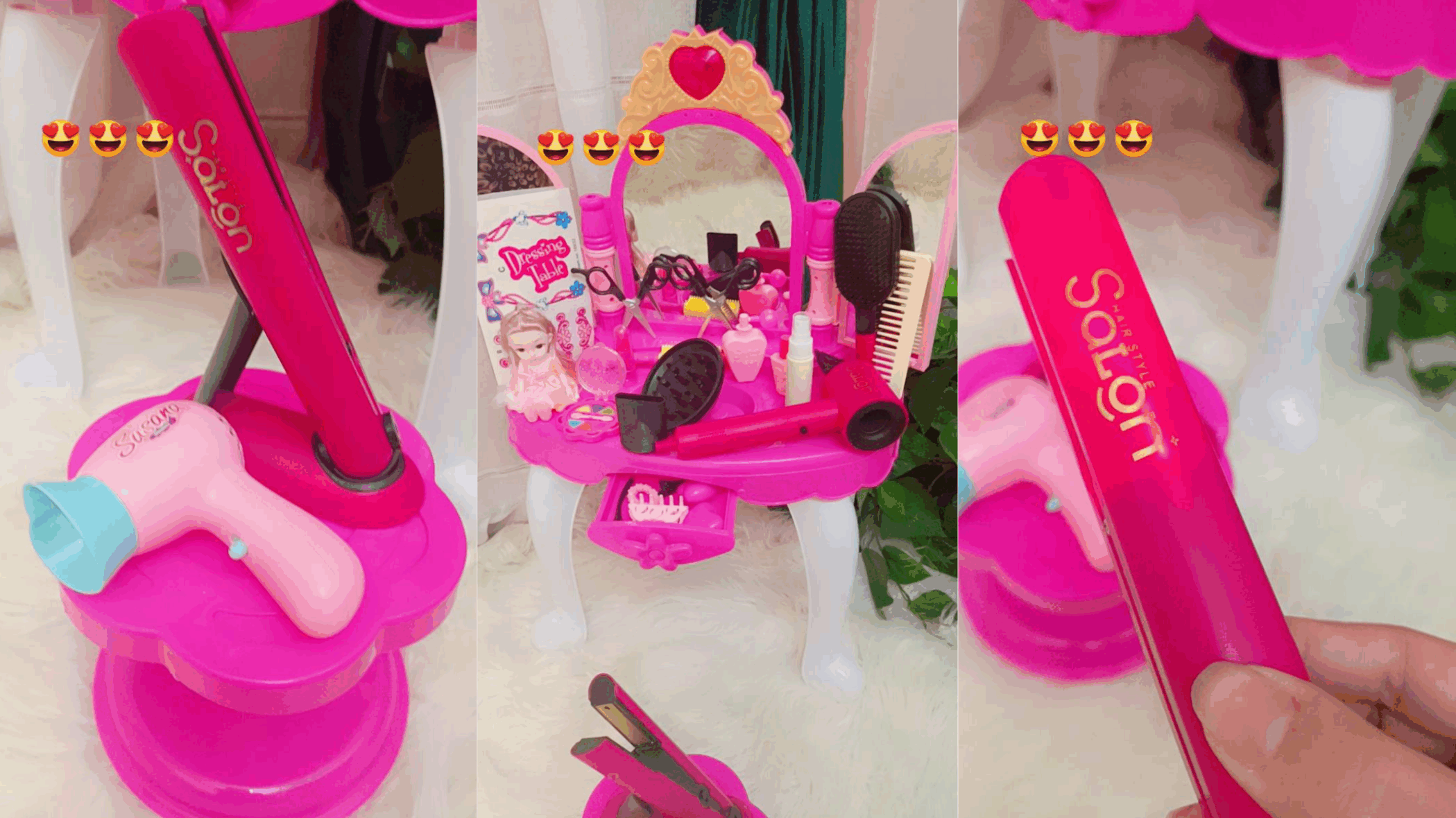 بيوتي صالون البنات بالتسريحة والكرسي – صالون حقيقي مصغر للبنات !