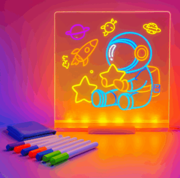السبورة المضيئة السحرية ✨🎨 (ارسم.. امسح.. ونوّر!)