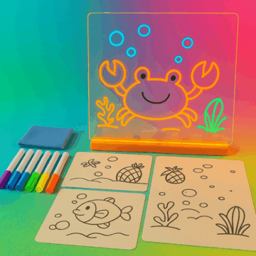 السبورة المضيئة السحرية ✨🎨 (ارسم.. امسح.. ونوّر!)