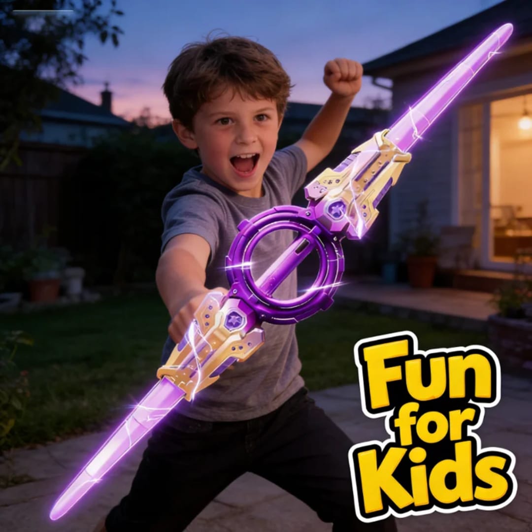 ✨ سيف مزدوج مضيء للأطفال والكبار – تريند الأكشن الجديد! ✨